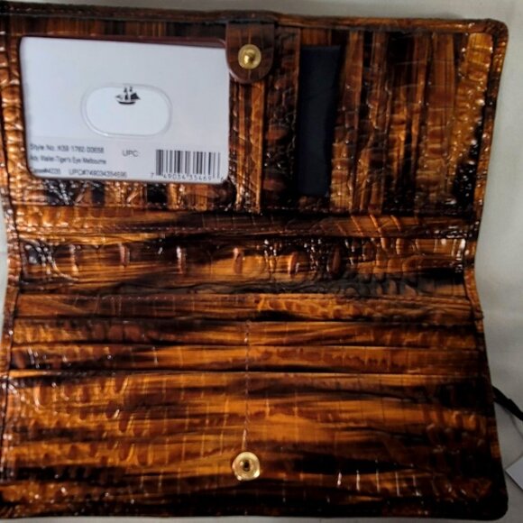 2 pc. BRAHMIN TIGER/TIGER'S EYE SMALL FINLEY SHOULDER BAG/PURSE-ADY WALLET SET - Picture 14 of 14